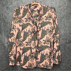 Bluss Paisley‎ Women's Button-Up Top- Sz L
